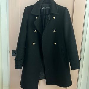 black zara trench coat